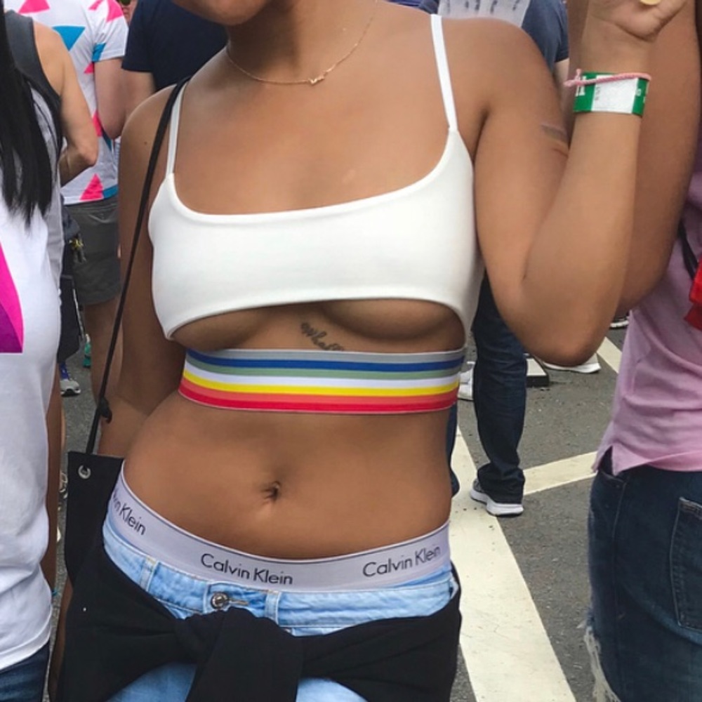 SOLD Rainbow crop top